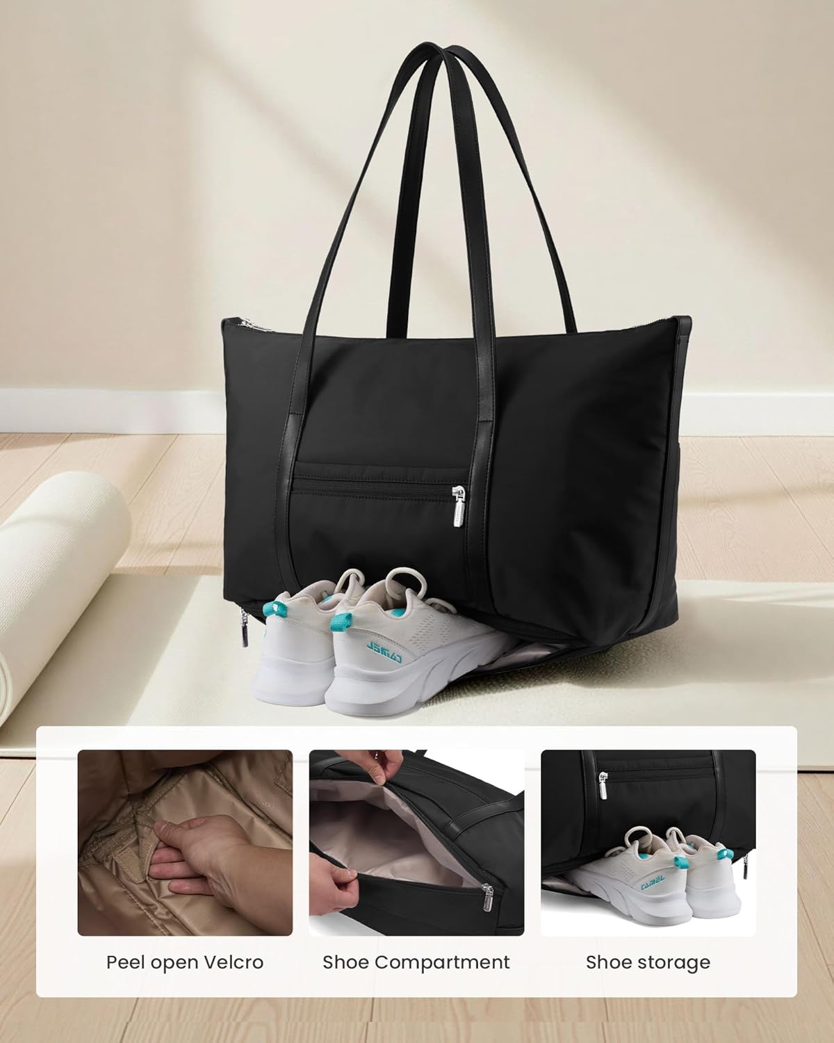 LOVEVOOK Work Tote Bag for Women, Convertible Gym & Travel Weekender Bag with Large Cup Holder, Carry On Teacher Tote - Image 5