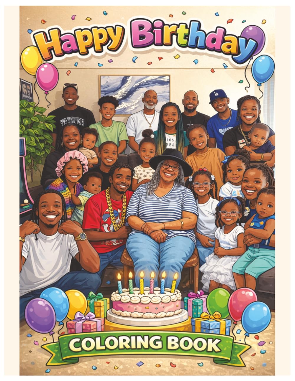 Happy Birthday Coloring Book