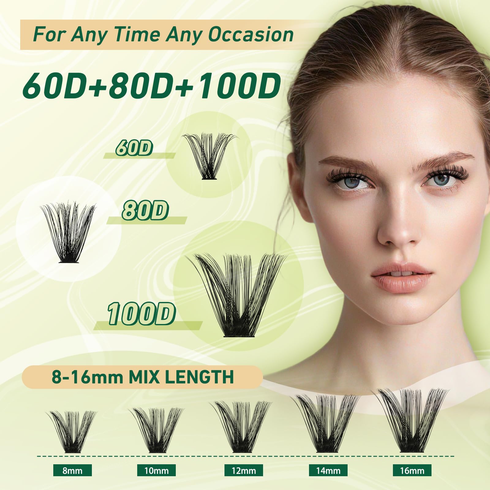 KEYYOU LASH Kit di estensione ciglia per ciglia fai da te 300 pezzi singolo Kit di estensione ciglia 60D80D100D D Curl 8-16MIX riccioli per ciglia con rimozione colla applicatore per principianti (Kit
