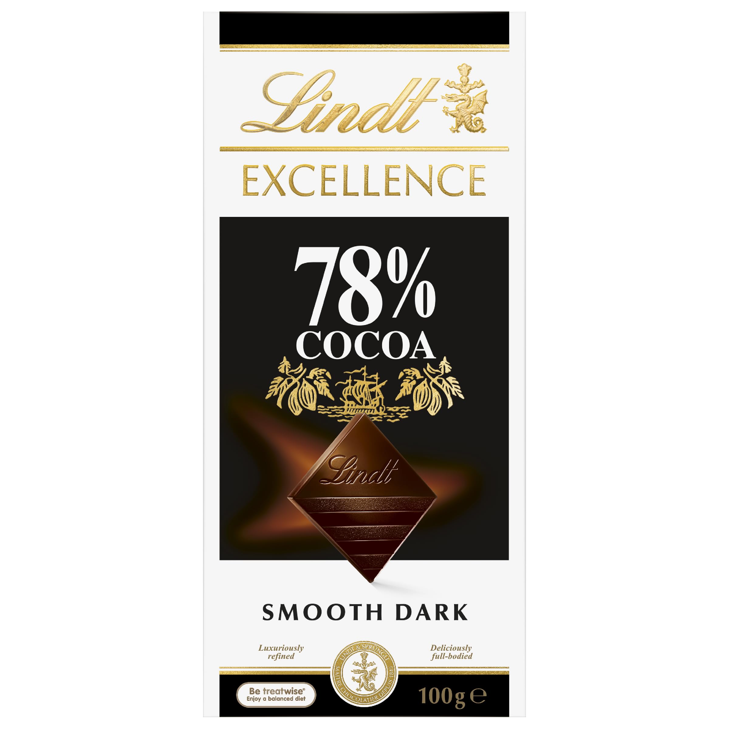 Lindt Excellence Dark 78% Cocoa Chocolate, 100 gm (Pack of 1)