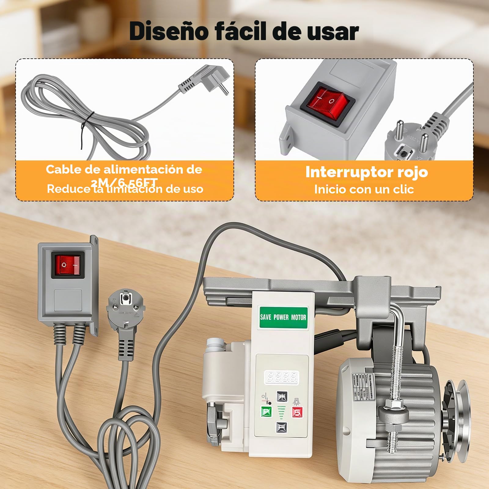 Motor Máquina Coser Eléctrica, 220V 750W Motor Máquina Coser 200-6500 Rpm Industrial Servomotor Ahorro Servomotor Sin Escobillas Coser Industrial Para Coser Industriales Domésticas