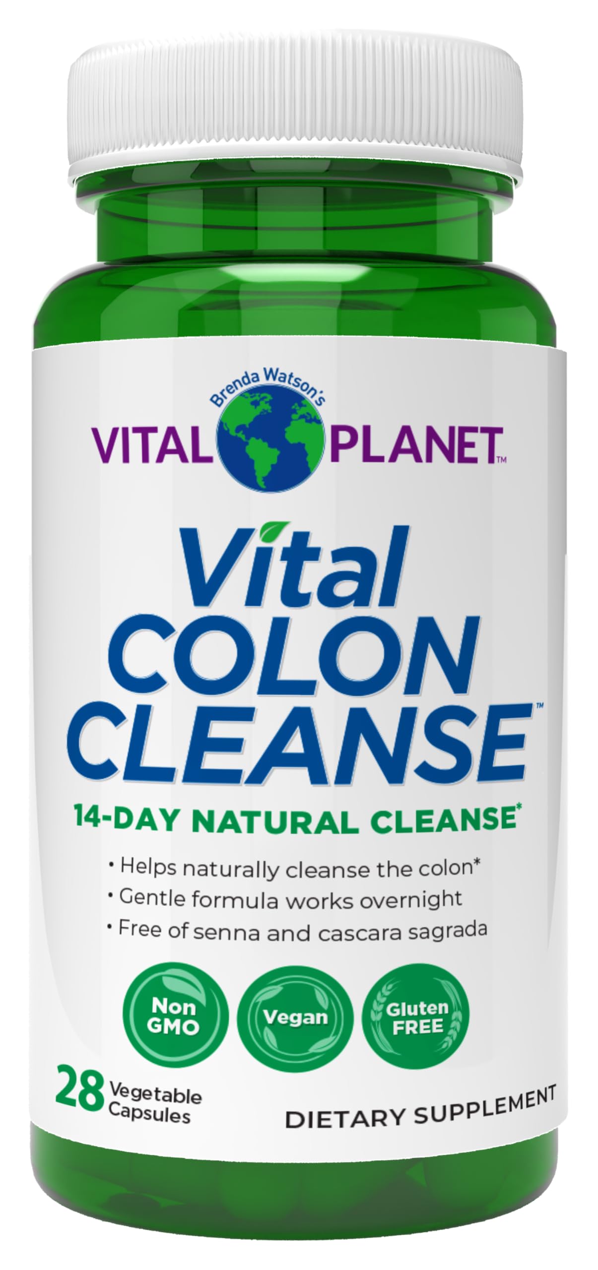Vital Planet – Vital Colon Cleanse 14-Day Colon Cleanser and Detox with Magnesium Hydroxide, Slippery Elm, and Aloe for Digestive Health Support, Occasional Constipation, and Bloating 28 Capsules