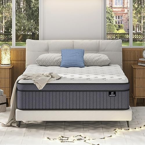 14 Inch Queen Size Mattress, Firm Queen Mattress in A Box, Hybrid Mattresses with Gel Memory Foam & Pocket Springs, Zoned Pressure Relief, Upgrade Support, CertiPUR-US, 365-Night Trial