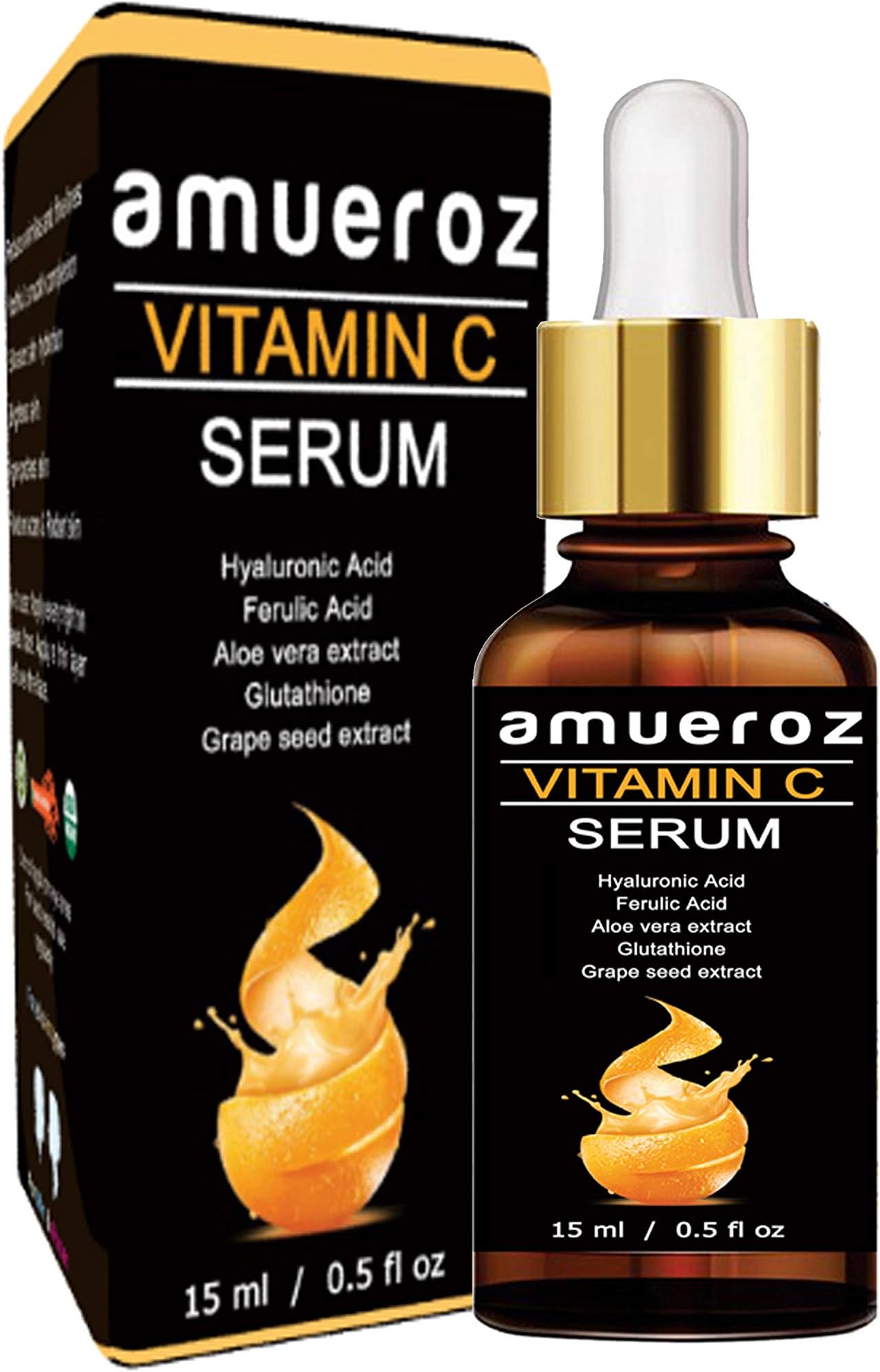 Vitamin C Serum for face with Hyaluronic acid | Ferulic acid | Glutanione | Aloe vera and Grape seed extract, 15ml
