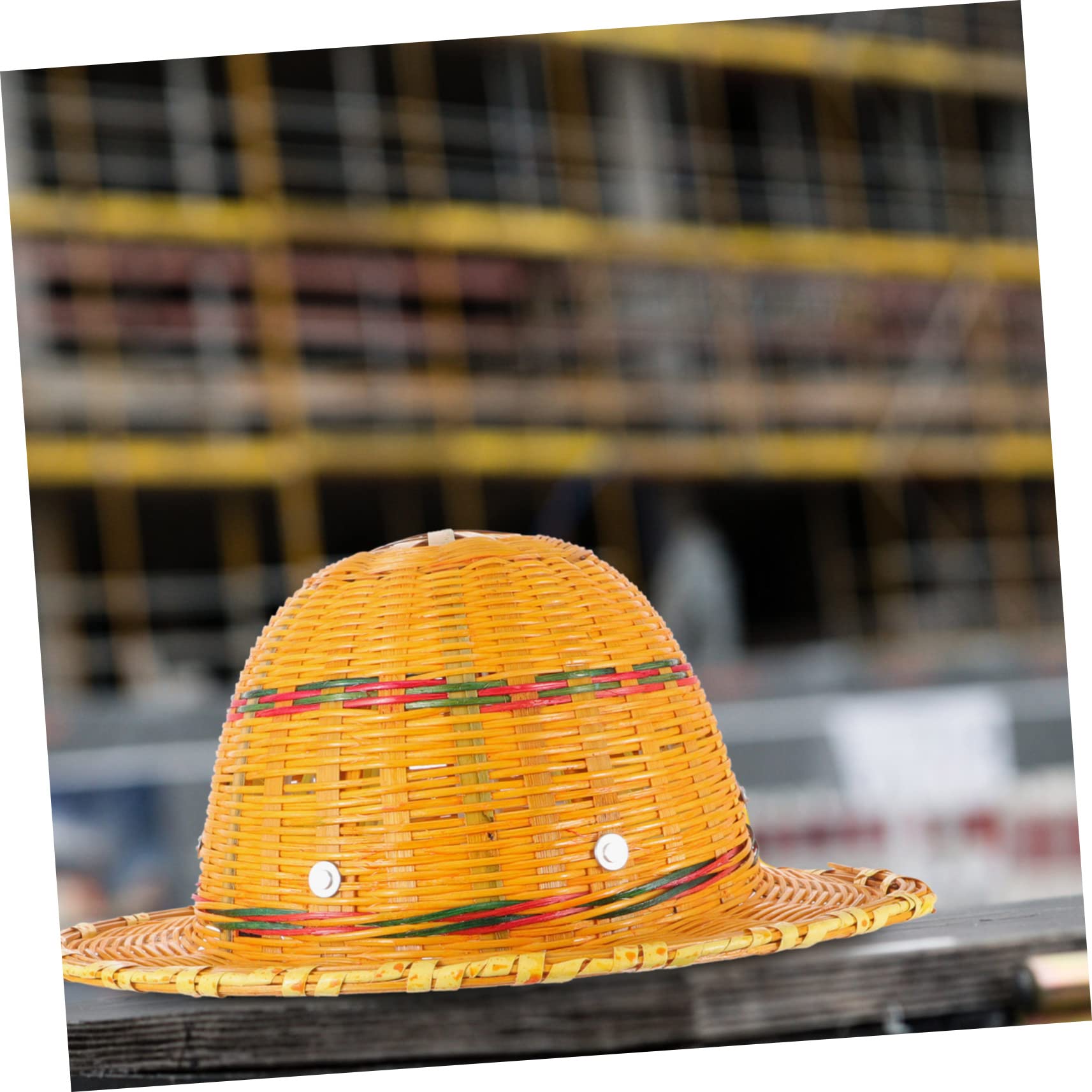 GALPADA Casco de Seguridad Tejido de Bambú para Verano, Protección Solar, ala Ancha y Ventilación para Obras y Construcción Color Aleatorio