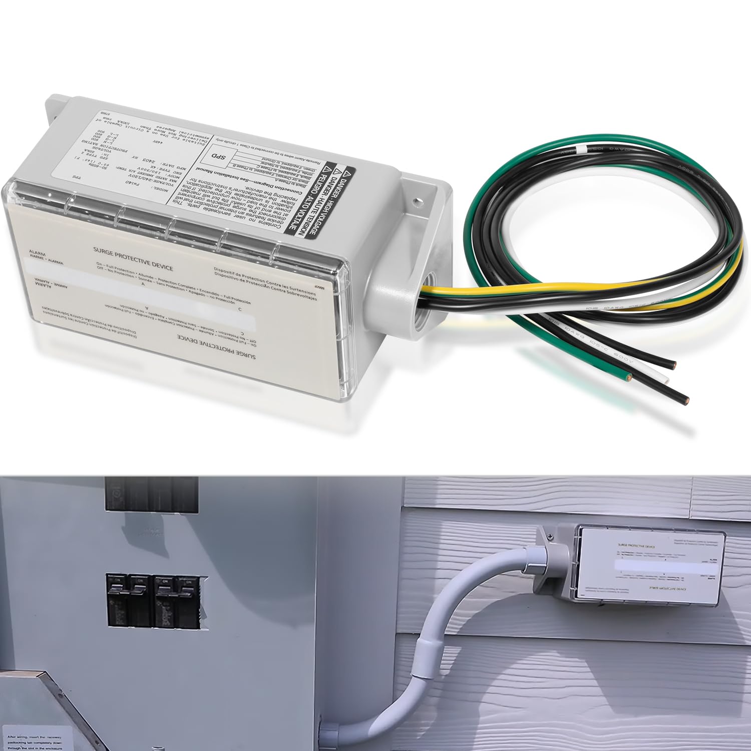 FS140 Whole House Surge Protection Device Rated for 140,000 Amps, Replace for Siemens FS140, Compatible with Any Brand of Load Center and Breakers, 120/240V