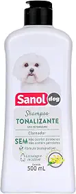 Sanol Dog Shampoo Tonalizante De Pelos Claros 500 Ml Branco