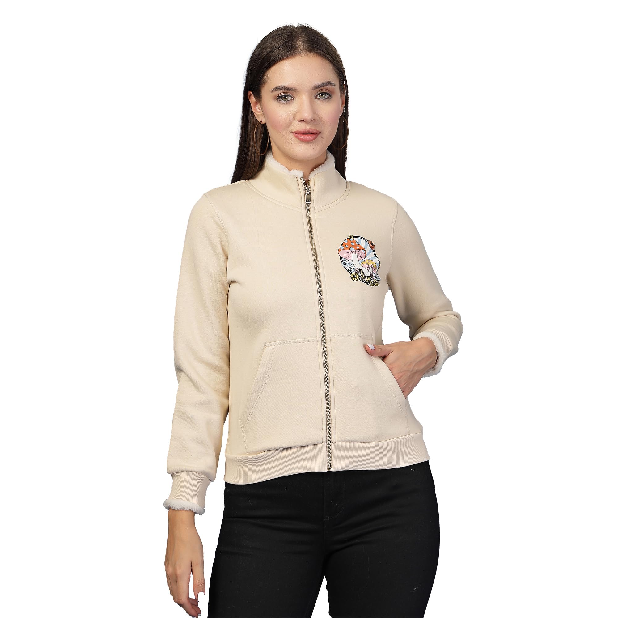 Women Graphic Printed Mock Collar Regular Sweatshirt-picture-48