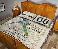 Vista 4 de OhaPrints Manta personalizada con número de nombre y fundas de almohada, juego de ropa de cama y funda de almohada, tamaño King, Queen, doble