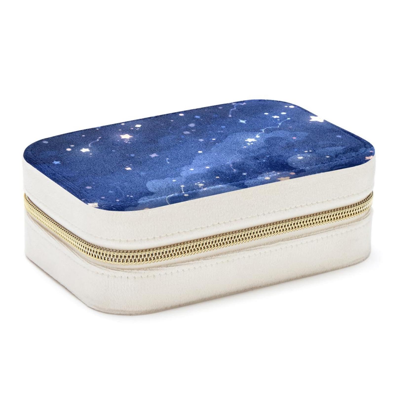 Boîte à bijoux pour filles et femmes cadeau idéal ciel étoilé blanc