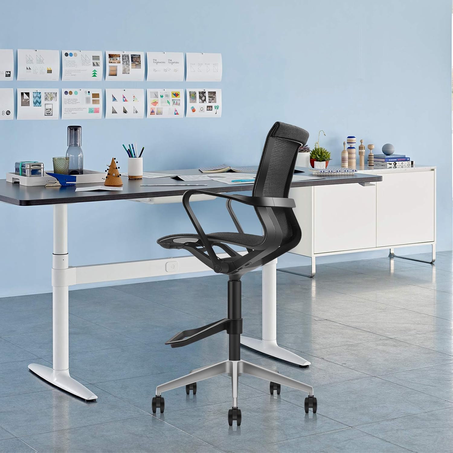 60% оƒƒ Dіѕсоunt MOOJIRS Ergonomic Drafting Chair | with Adjustable Seat Height and Foot Rest | Breathable Mesh Fabric | All aluminum alloy base with Multi-Direction Casters|for Standing Desk-Seat Height 23.82-29.33