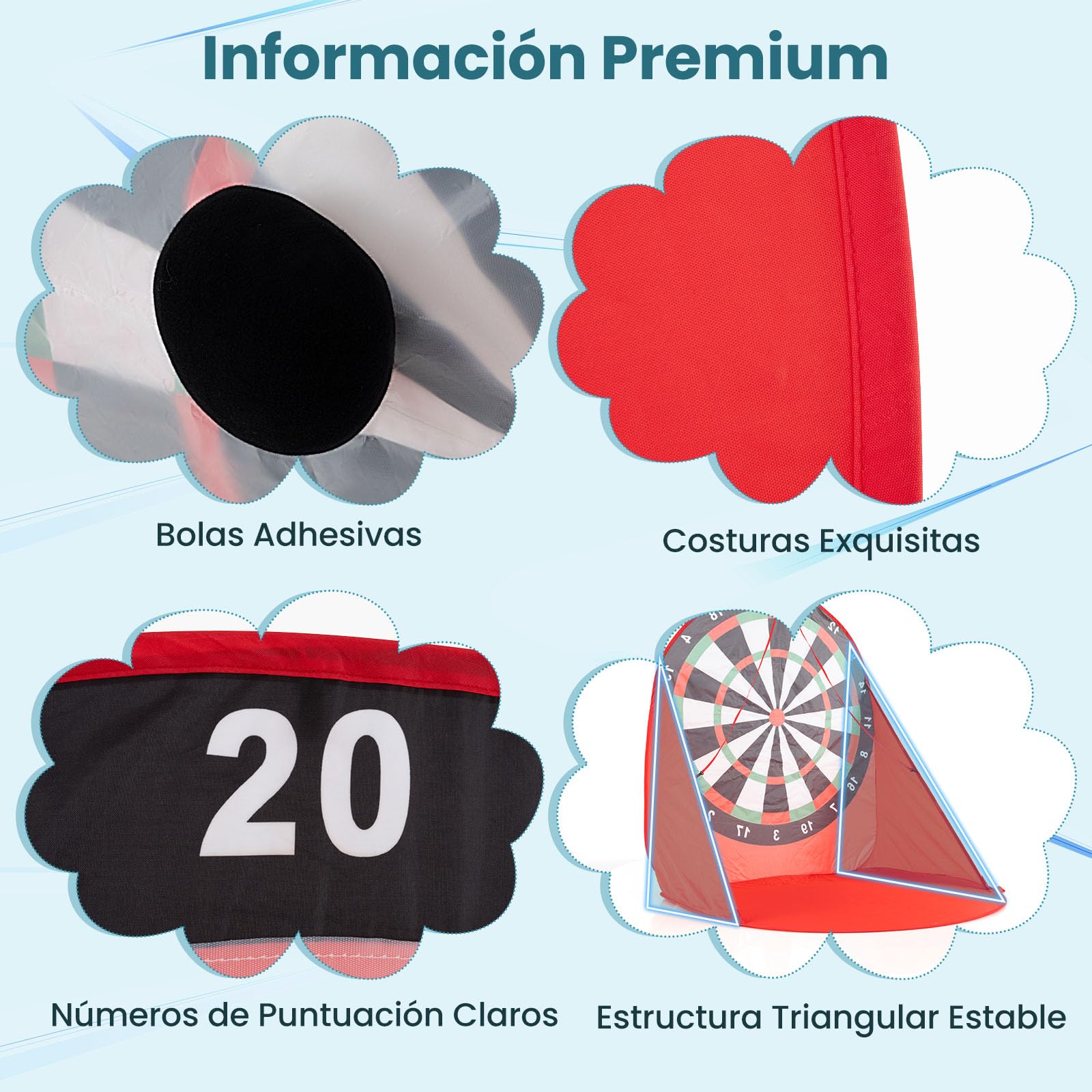COSTWAY Diana Dardos Gran Board para Niños, Plegable y Portátil con 4 Pelotas de Pateo, Bolsa de Transporte, Tablero de Dardos de Fútbol para Jardín, Césped