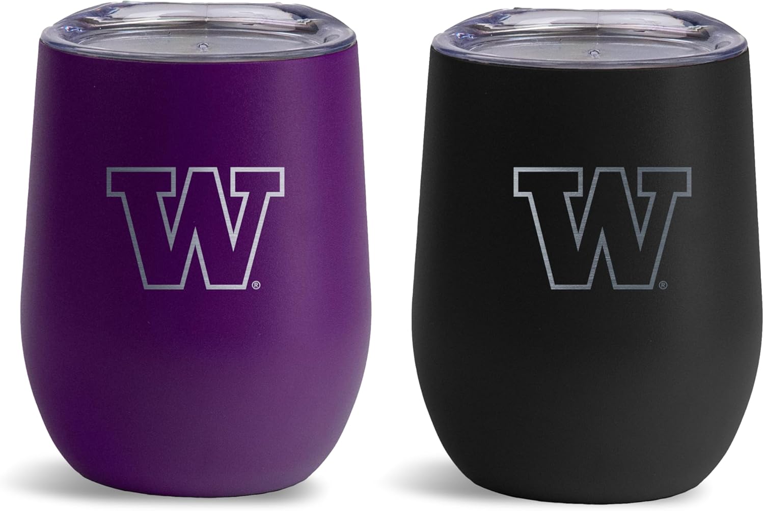 The Memory Company Officially Licensed NCAA 12oz Stemless Tumbler Set – 2-Pack Double-Wall Stainless Steel Home & Away Game Day Cups University of Washington