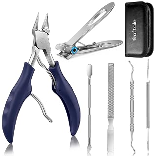 Toenail Clippers for Thick Nails, Large Nail Clippers for Thick & Ingrown Toenails Podiatrist Toenail Clippers Kits Stainless Steel Super Sharp Curved Blade Grooming Nail Tool for Man & Women