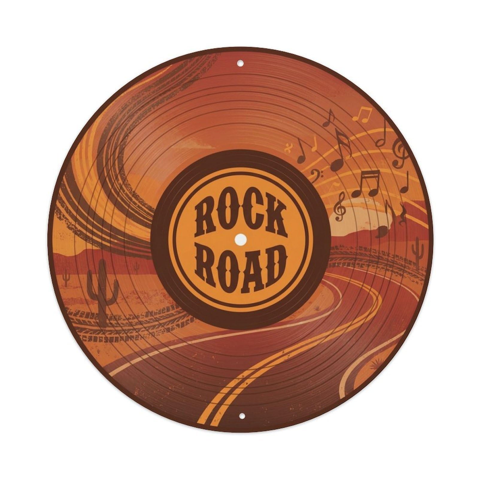 Rock Album Cover Orange Sunset Vinyl Records Metal Tin Sign