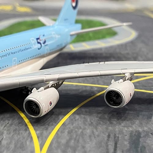 Miniatura 3 de Modelo de aleación de avión fundida a presión, modelo de avión de avión de avión coreano 1/400 Korean Air A380-800, juguetes y decoraciones para