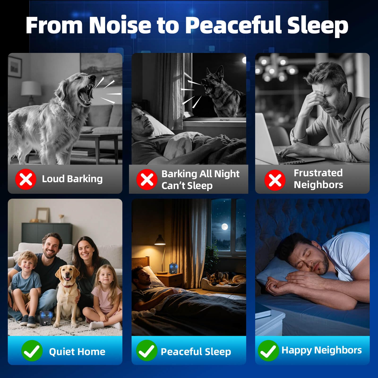 Anti-Bell-Gerät, Wiederaufladbare Hunde-Bell-Kontrollgeräte Sonic Bell-Abschreckungsgeräte Ultraschall-Anti-Bell-Gerät für Hunde mit 3 Modi, Hundebellen Schalldämpfer Indoor Outdoor
