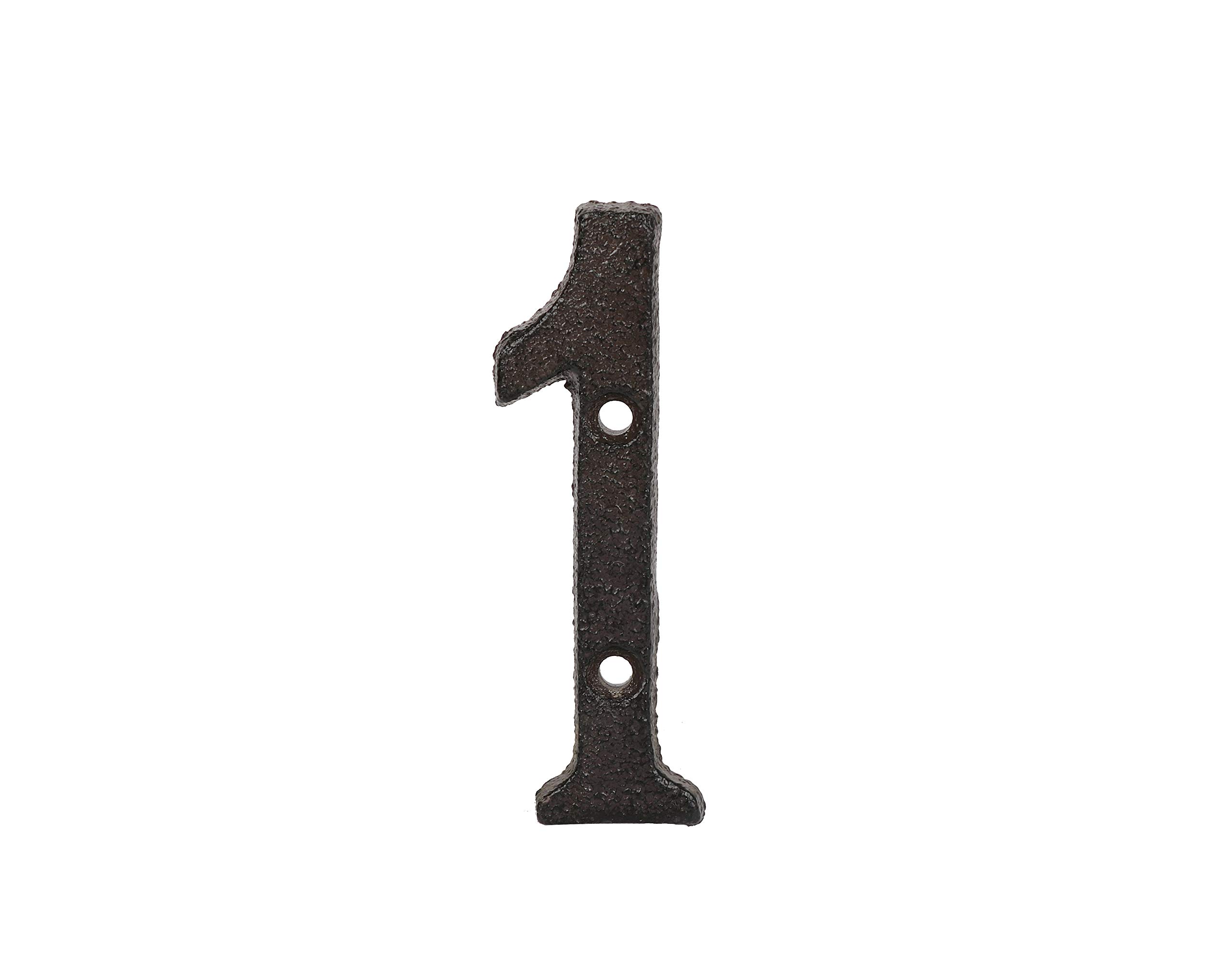 Small House Door Number Antique Cast Iron 1 Black