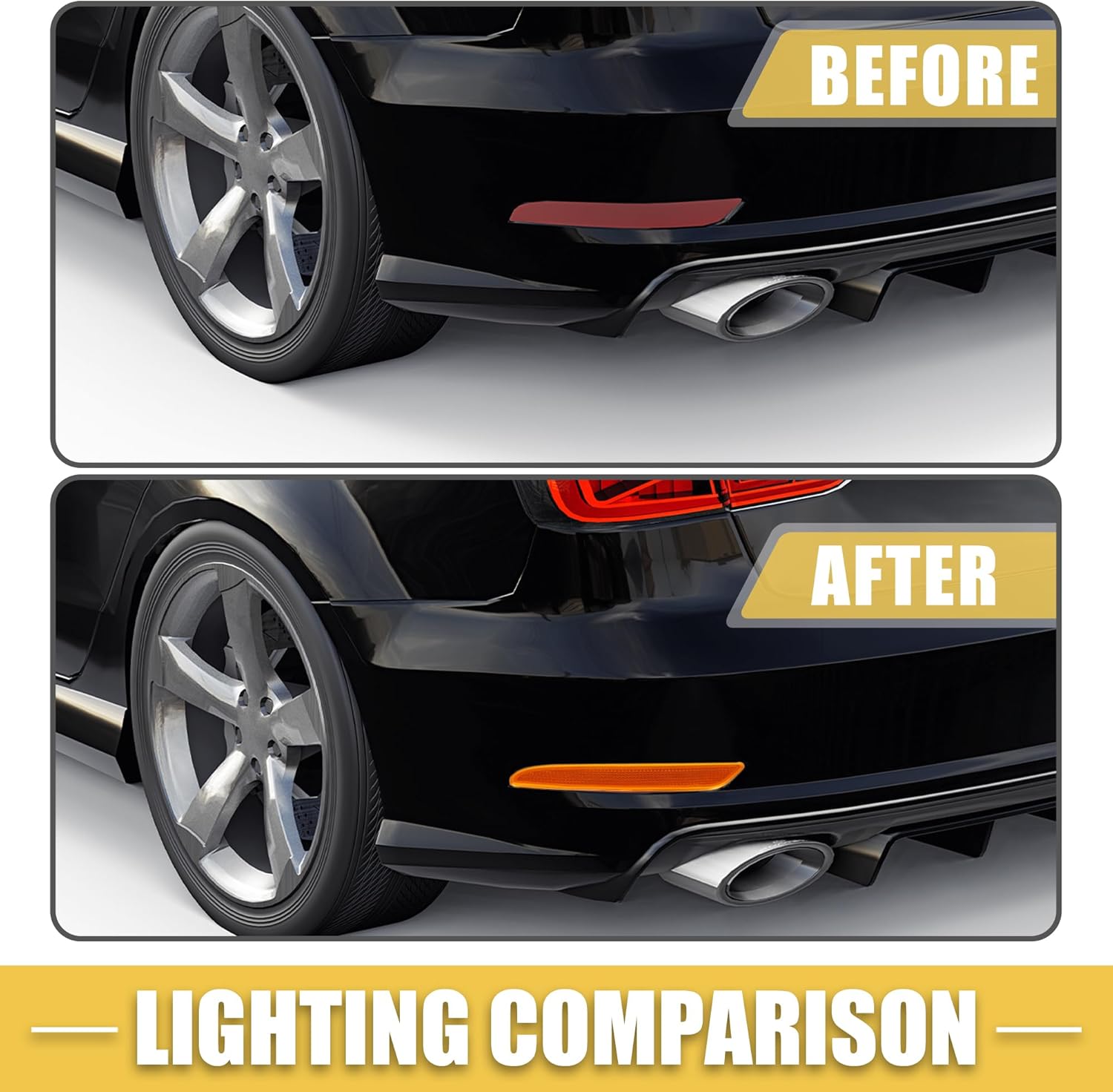 Front LED Bumper Side Marker Light 2218200121 for Mercedes-Benz W221 S550 2007-2008 PC ABS Orange