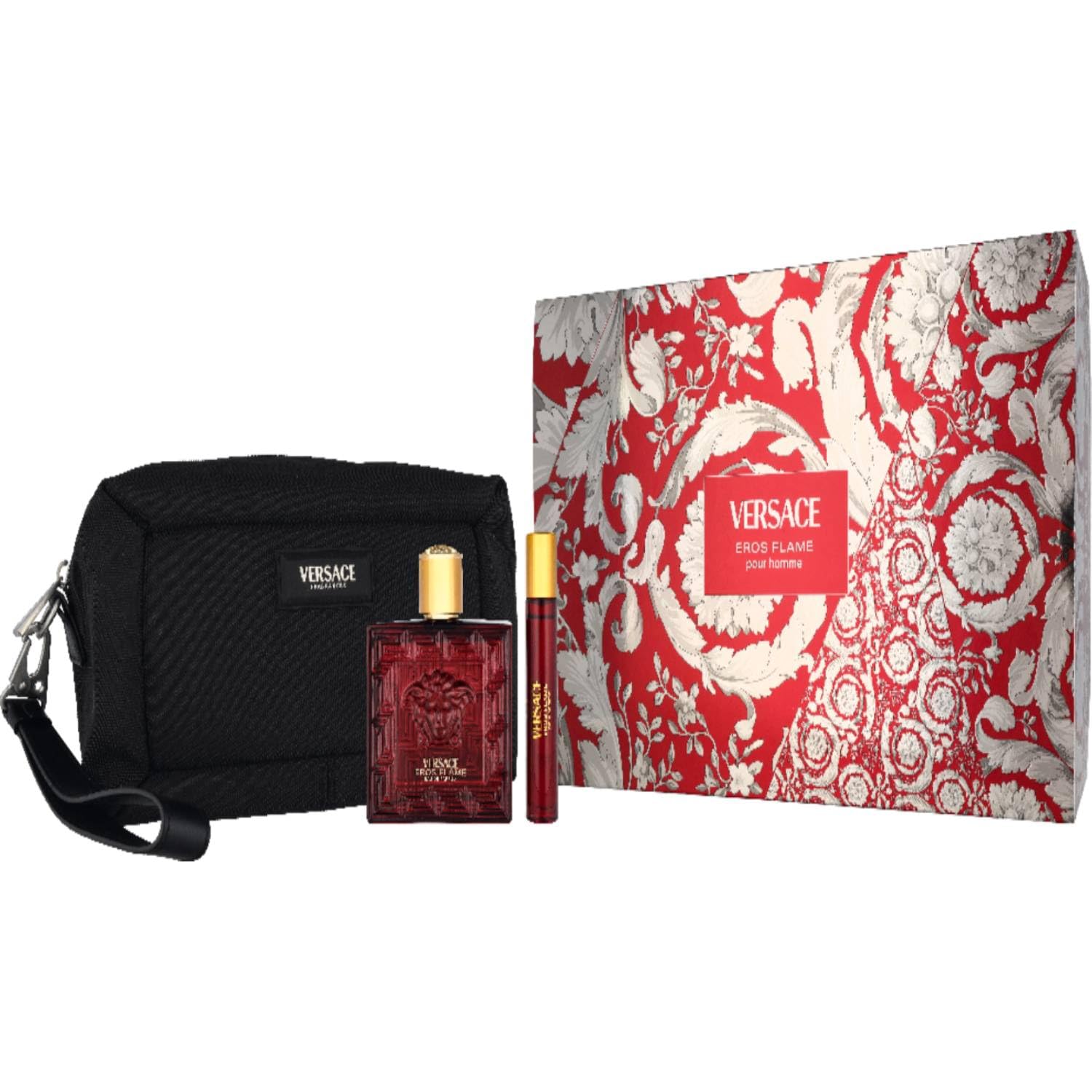 Versace Eros Flame Coffret cadeau Eau de parfum 100 ml Eau de parfum 100 ml Vaporisateur de voyage et trousse de toilette