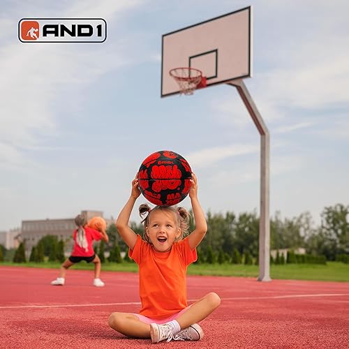 Miniatura 4 de AND1 Toss Up 27.5 Basketball  Youth Sized Rubber Streetball for Indoor and Outdoor Use, Deep Channel Construction and Durability, Ideal for Boys and