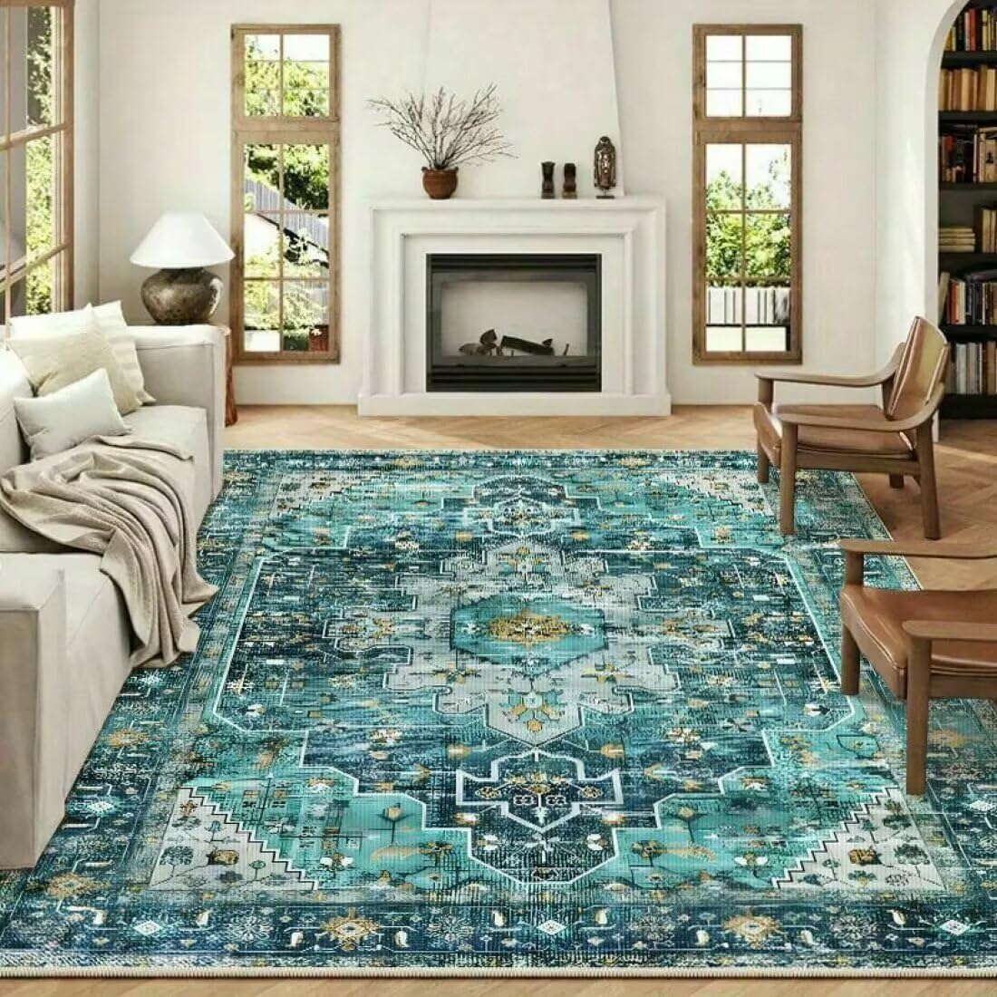 Tapis Priere Pliable Tapis de Salon de Style antidérapant résistant à l'usure Facile à Nettoyer Maison Moderne 160X230CM