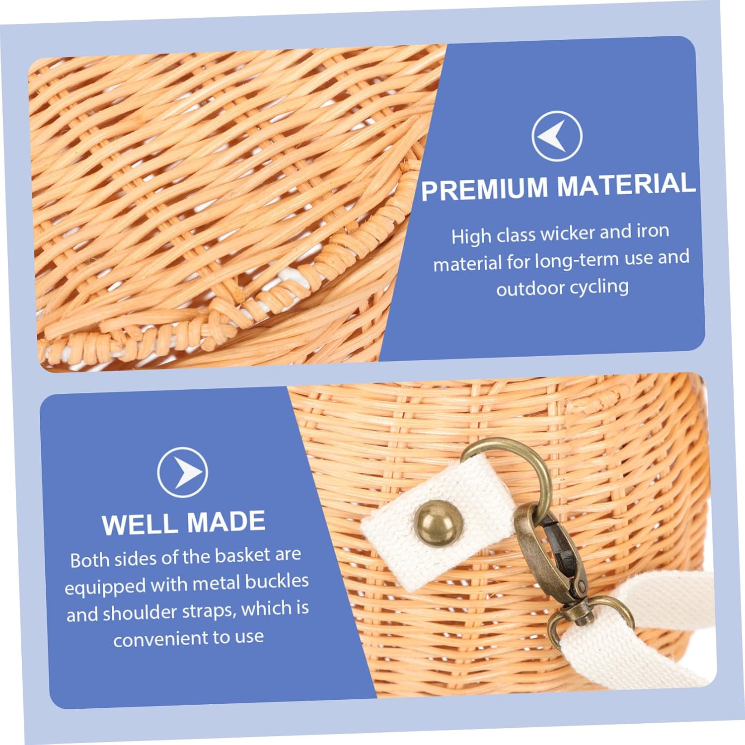 PRETYZOOM Rattan Basket for Handmade Cross Body Storage Pouch Adorable Bike and Scooter Accessory for Storing