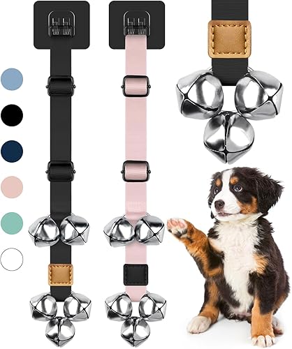 Miniatura 9 de COOYOO Paquete de 2 campanillas para perros, campanillas ajustables para entrenamiento de orinal, mejoradas para entrenar a tu cachorro de la manera
