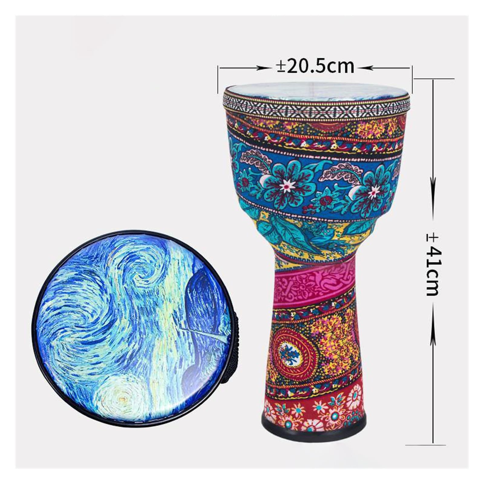 Profesjonalny Djembe 8-calowy, Niestrojony, Lekki Djembe Z Korpusem Z PCV, Tradycyjny Tamburyn Dla Początkujących Djembe Dla Początkujących (Color : A)