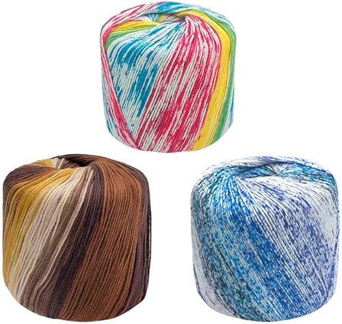 Miniatura 4 de 1 rollo de bolas de hilo de algodón teñido de hilos de algodón coloridos hilos para ganchillo Hardanger punto de cruz bordado a mano 436.4 ft azul