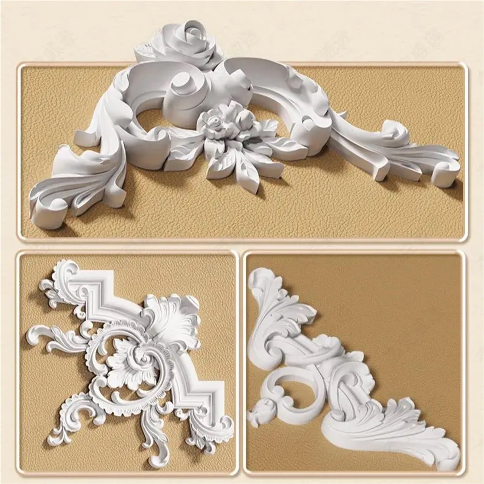 Stili multipli Decorazione della casa Soffitto in PU Profili for facciate continue Modanatura degli angoli parete angolare cornice(20.7x10.4cm)