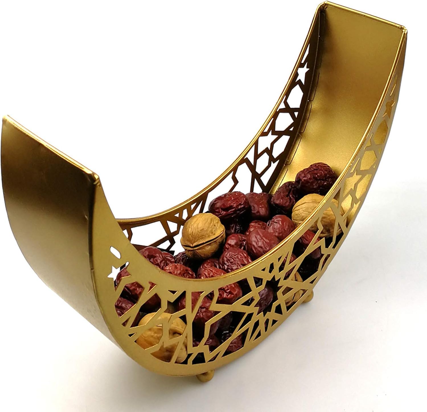 Eid Mubarak Dinner Plates, Iron Moon Star Shaped Food Fruit Serving Tray Eid Ramadan Decoration Serving Tableware Platters for Fruit Snack Dessert,Holiday Supplies (Stars and