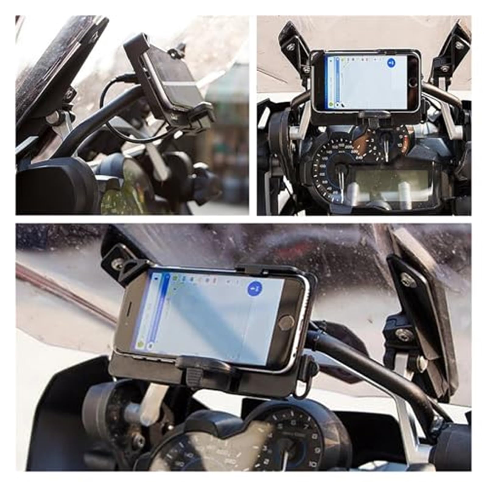 Uchwyt na telefon GPS Moto, do BMW, do R1200GS, do R1250GS LC 2013-2020 Motocykl Bezprzewodowe ładowanie GPS Uchwyt na telefon komórkowy Stojak nawigacyjny Uchwyt na telefon motocyklowy(BLACK