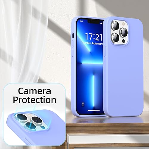 Miniatura 4 de JOOSKO Funda para iPhone 13 Pro Max, funda de silicona líquida, protección de cuerpo completo de grado militar contra caídas microfibra resistente a