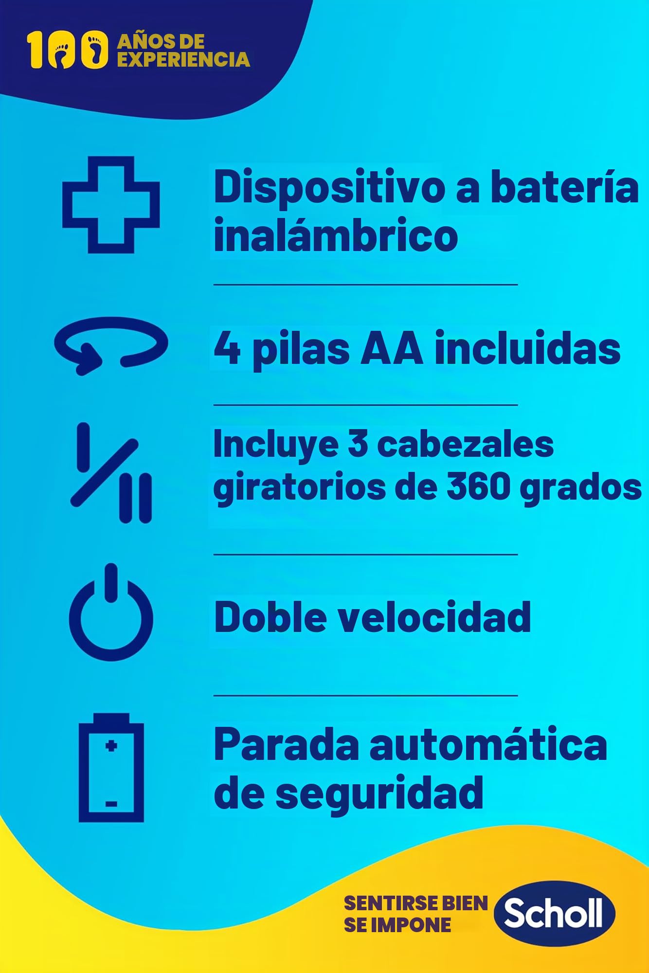 Scholl 2 en 1 - Suaviza y suaviza la edición limitada, pedicura eléctrica para pies y talones agrietados, 3 cabezales de doble acción incluidos, lima de pies profesional, elimina la piel dura y con