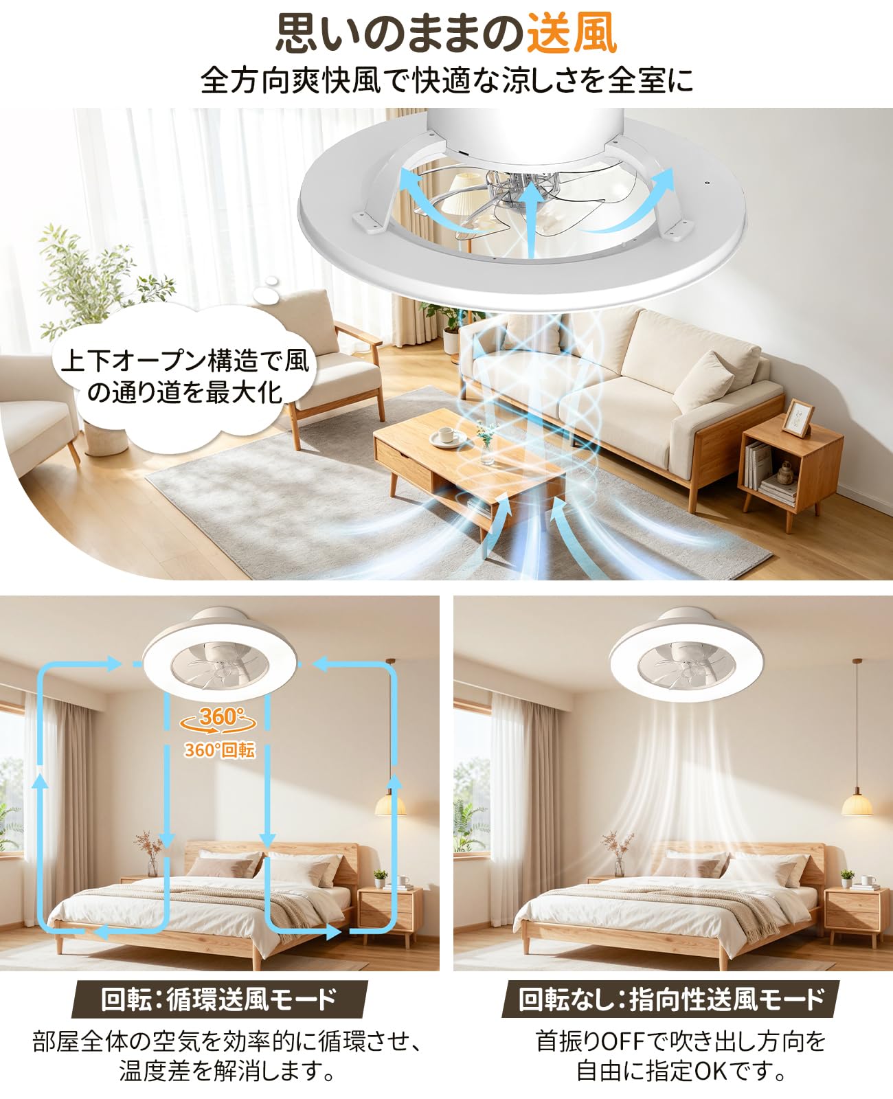 Amazon.co.jp : TENKOO&YOU シーリングファンライト 首振り 8-12畳【大