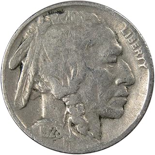 1928 Indian Head Buffalo Nickel 5 Cent Piece F Fine 5c US Coin Collectible