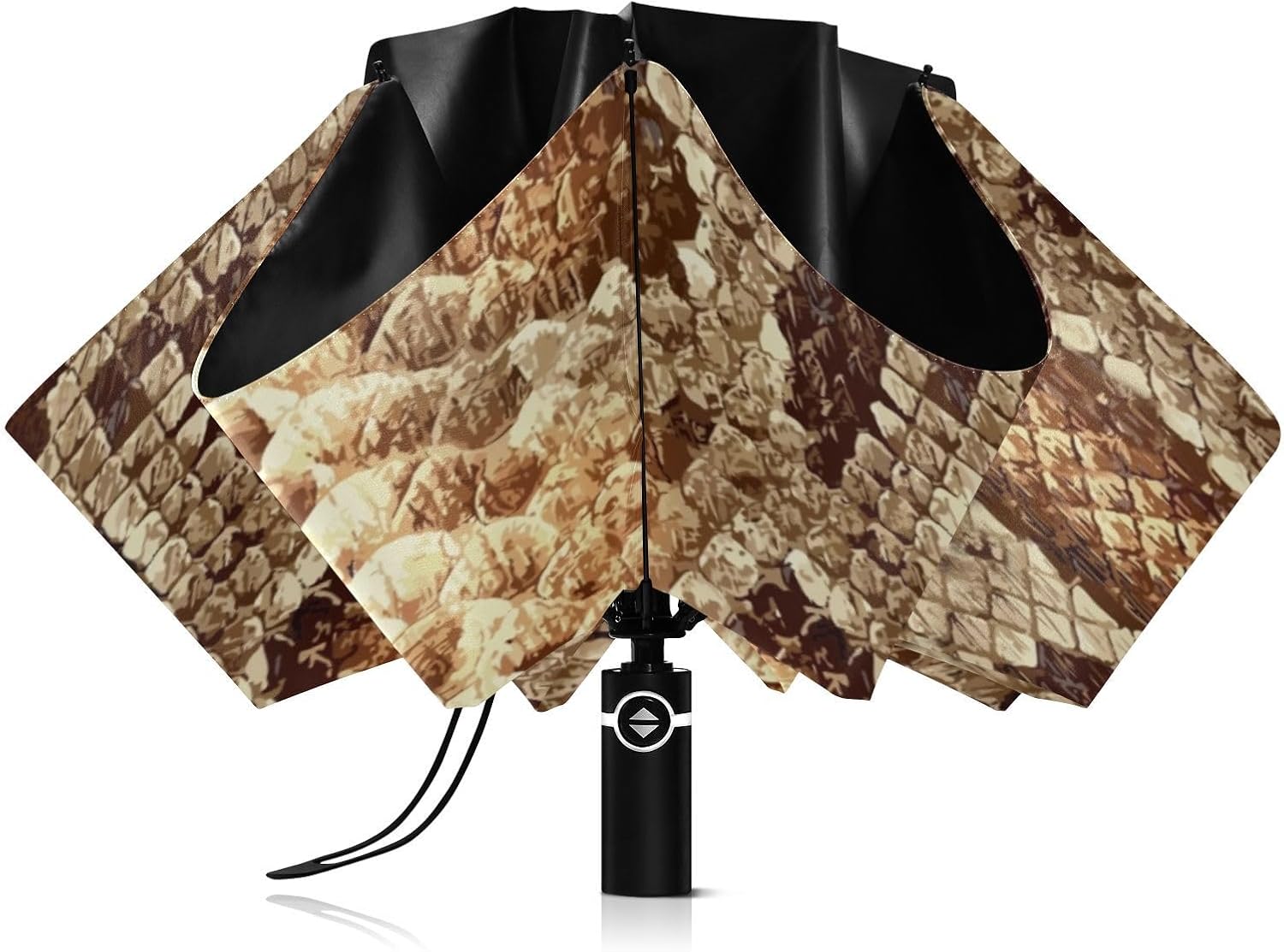 Inverted Umbrella, Windproof UV Protection Sun RainAutomatic Umbrella Compact Umbrella Reverse Umbrella for Women Men, Travel Folding Umbrella with Cover Bag