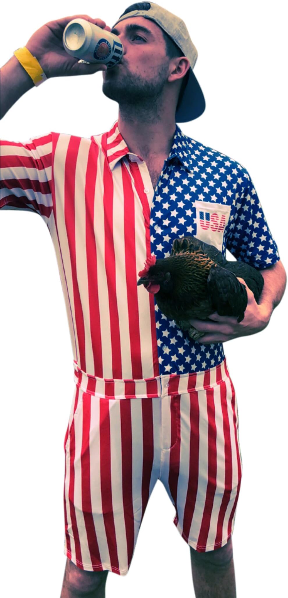 Mens USA American Flag Romper