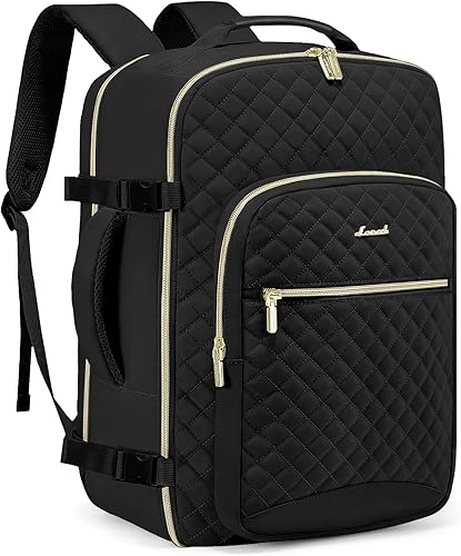 LOVEVOOK Mochila de viaje grande de 40L para mujeres y hombres, mochila de mano aprobada por aerolíneas, Negro -, Mochilas de viaje