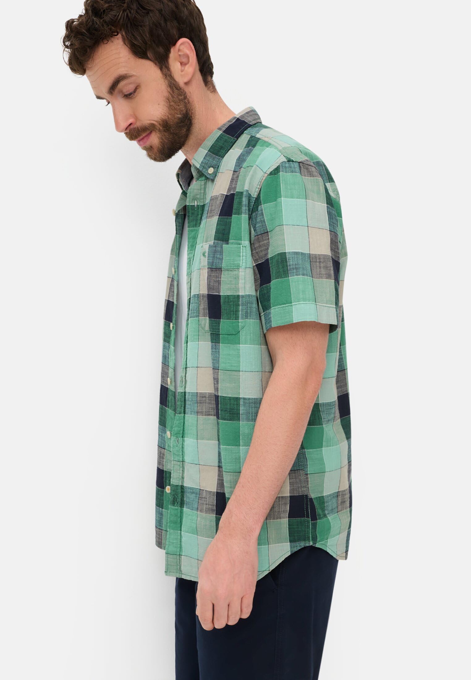 camel active Herren Karohemd aus Reiner Baumwolle