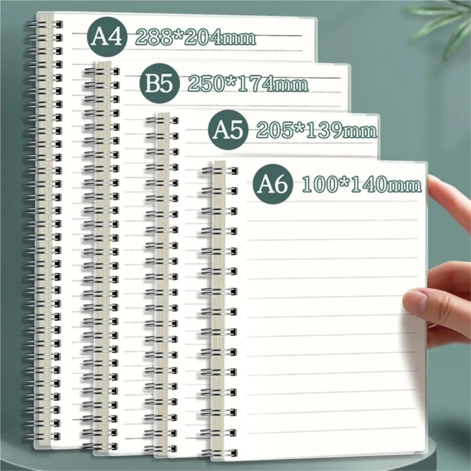 2 Stück A4/A5/A6/B5 Spulen-Notizbuchgitter/leer/horizontale Linie | Flip Over Design Spiral-Notizblock, Tagebuch, Buch, Schule, Bürobedarf(A4 Grids)