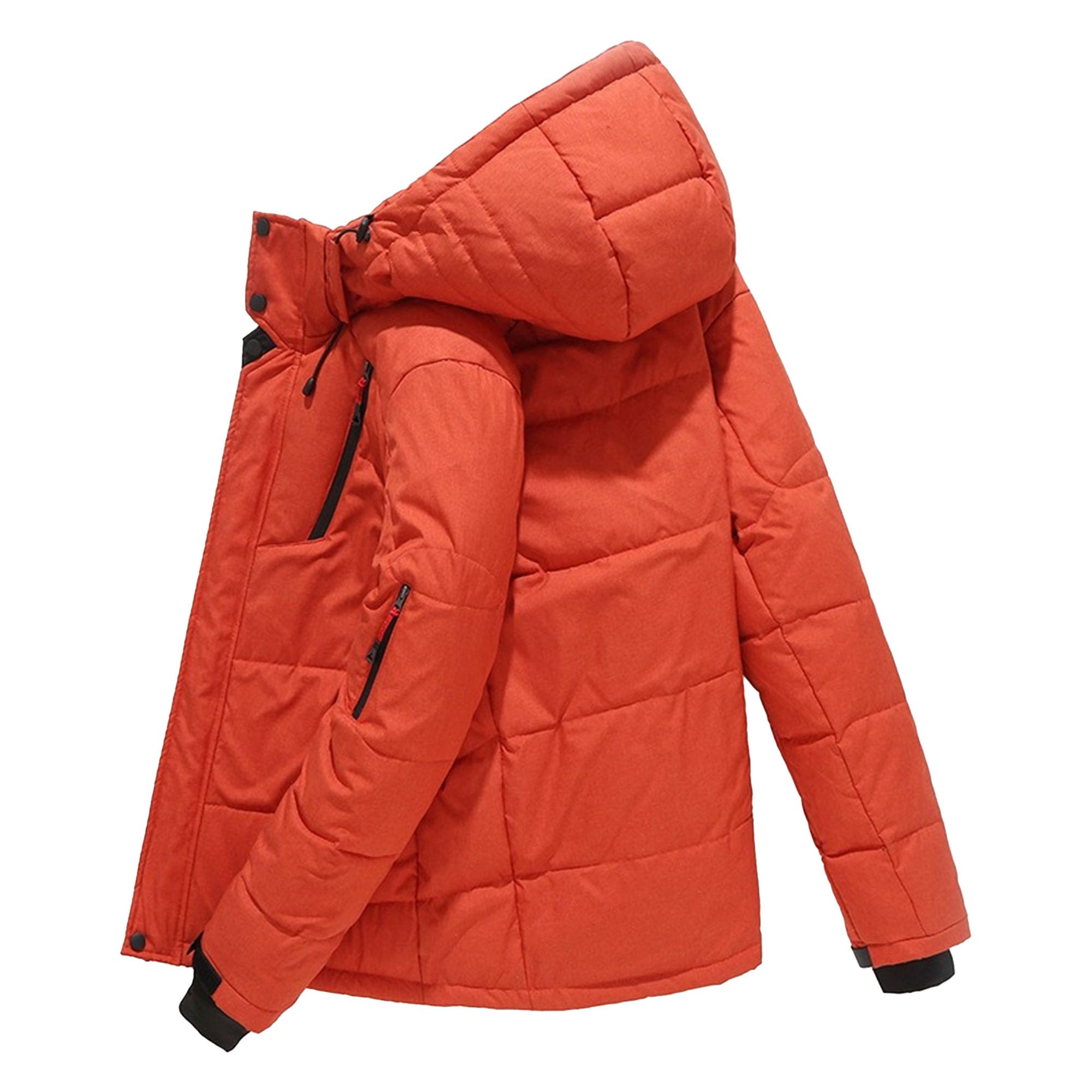 Abrigo de plumón acolchado para hombre, clásico, guapo, con cremallera, con capucha, para invierno, para jóvenes y jóvenes, exquisita ropa de abrigo