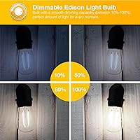 Vista 3 de DAYBETTER 4 Pack Vintage LED Edison Bulbs, E26 LED Bulb 60W Equivalent, Dimmable LED Light Bulbs, 8W High Brightness 800 LM Daylight 5000K, ST58