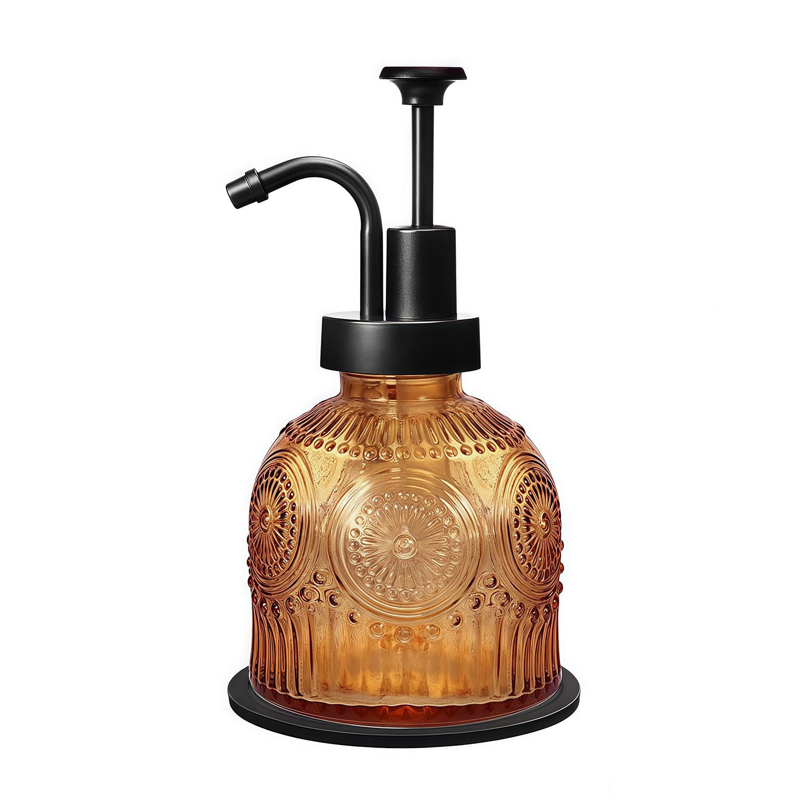 Dixiwuje 8 Oz Vintage Glass Bathroom Soap Dispenser with Pump Bottle