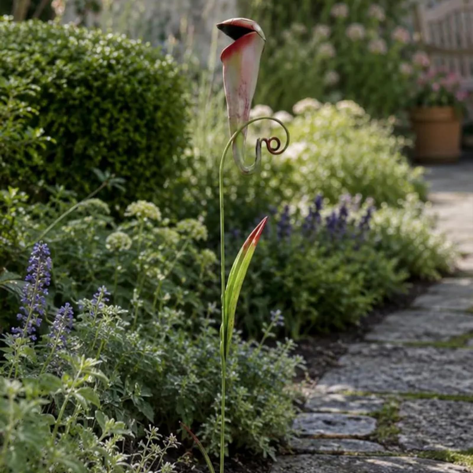 Whimsical Metal Carnivorous Plant Garden Stake, 35.4" H Venus Flytrap Sculpture, Whimsical Garden Decor for Outdoor Patios Lawn Planters Flower Beds, Unique Gardening Gift for Plant Lovers