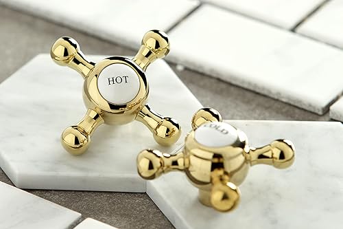 Miniatura 2 de Kingston Brass KS1162BX - Grifo de baño extendido vintage, alcance de boquilla de 5-12 pulgadas, latón pulido