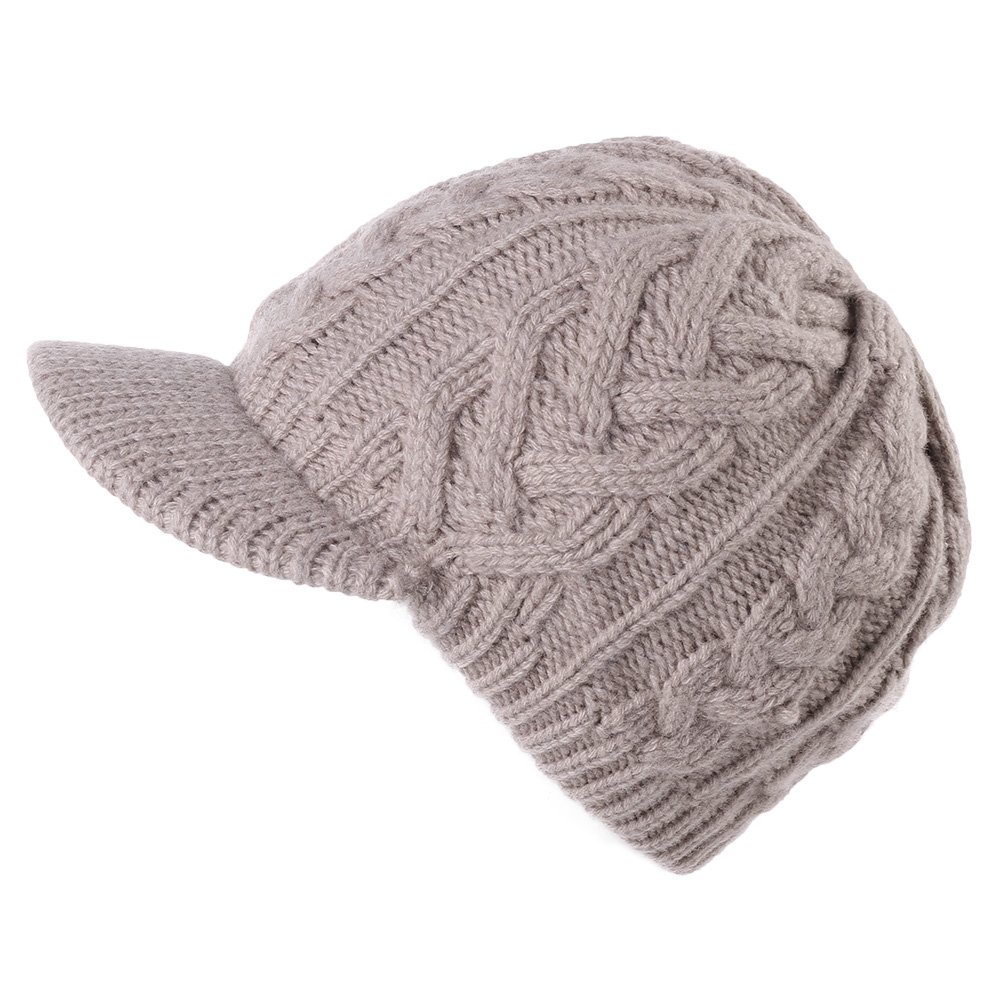knit visor beanie hat