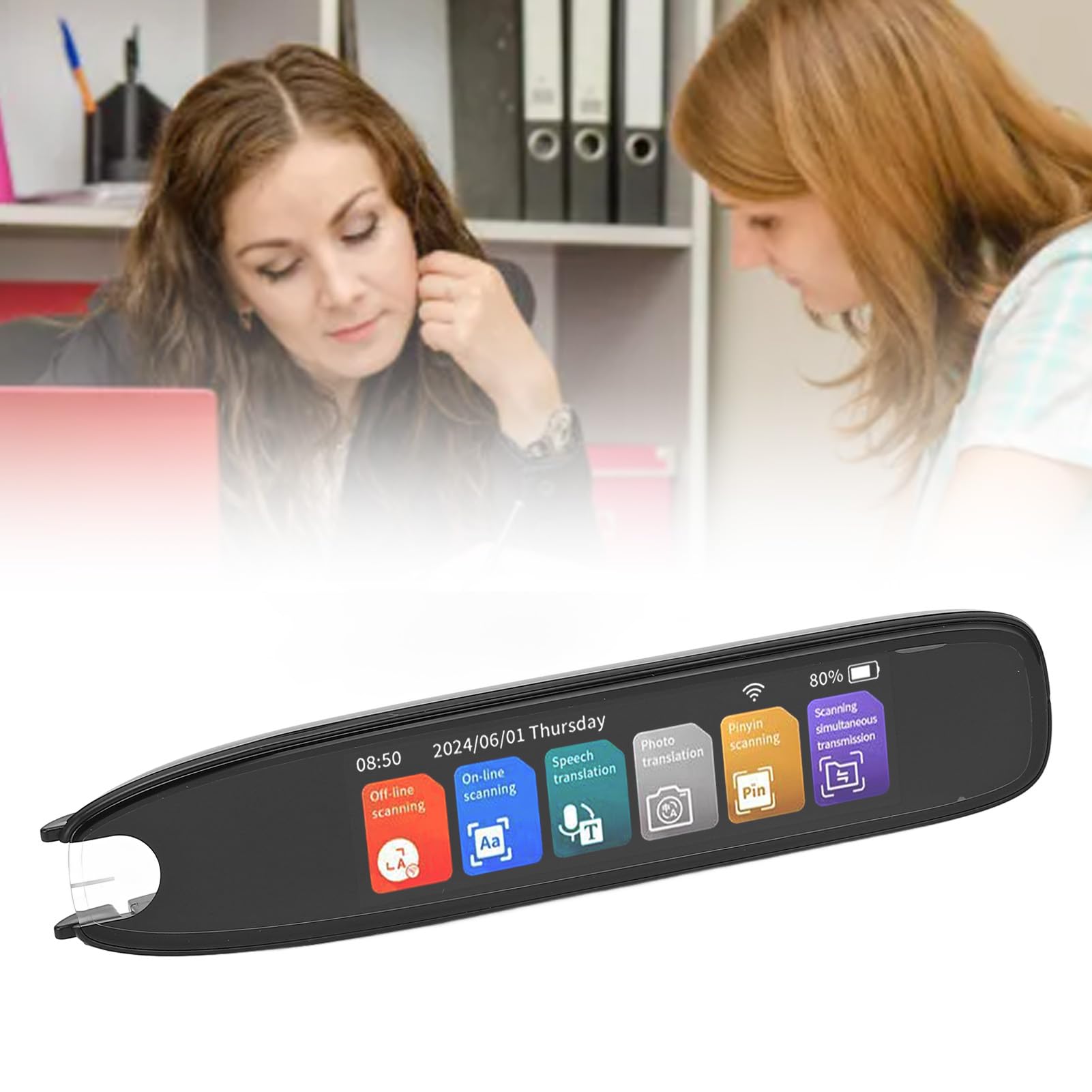 Generic Traduttore Linguistico con Penna per Lettore di Scansione Digitale da 142 Lingue, Dispositivo di Traduzione WiFi Vocale Intelligente per Studenti di Lingue, Piccolo e Portatile