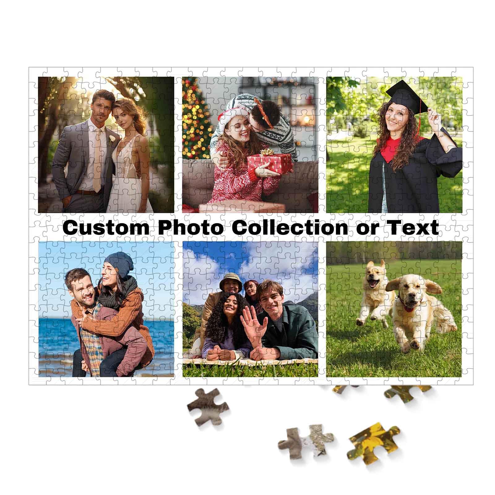 Generic Personalised Jigsaw Puzzle with Photo, Custom Wood Puzzle 100/300/500/1000 Pieces, Christmas Jigsaw